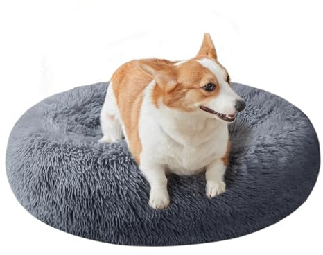 Nisrada Lit pour Chiens de Petite, Moyenne et Grande Taille, 60cm, lit Rond, Confortable et Doux pour Animal de Compagnie avec Fond antidérapant