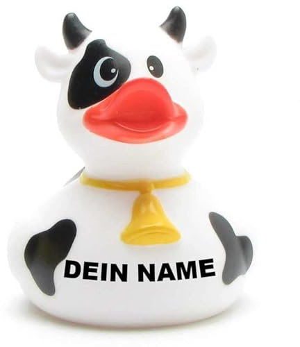 Badeente - personalisierbar (schwarz-weiße Kuh Ente)