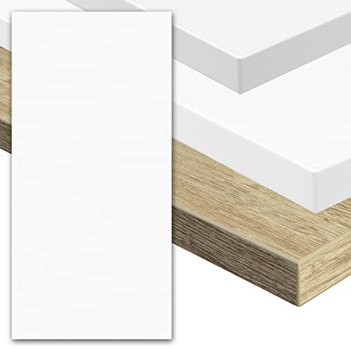 boho office® Schreibtischplatte, Tischplatte 200x80 cm | Melamin - Weiß - 25 mm Stärke, Belastbarkeit bis 120 kg, hohe Kratzfestigkeit, seidenmatt glänzend