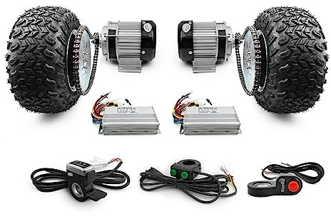L-faster 48V 1000W 1500W 10-Zoll-Dual-Drive-Brushless-Getriebemotor-Kit 10x6.0 Fat Wheel für elektrisches Trolley-Cart-Fahrrad (48V 1500W Max 7kph)