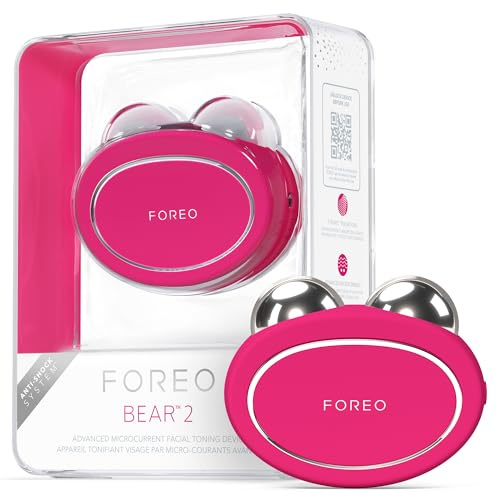 FOREO Bear 2 Advanced Lifting & Toning Microcurrent Facial Device, Anti Aging Face Sculpting Tool, Instant Face Lift, Firm & Contour, Non-Invasive Skin Care Tools, Fuchsia