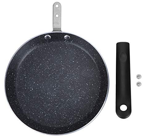 Lwuey Padella Antiaderente, Fondo Piatto per Saute Padelle Frittate Induzione Compatibili Lavastoviglie Manico Rivettato Rinforzato in Lega Alluminio Gas Casa Crepes Pancakes Rimovibile Essential