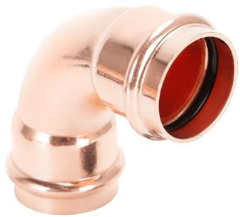 Cherbo Kupfer-Pressfittings, 90-Grad-Winkel, 2,5–0,6 x 2,5–0,6 cm, 1 Stück