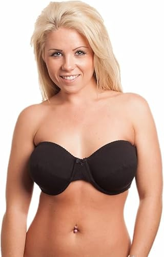 Vitality Care Cotton Multiway Strapless Bra Black - Size 38D - Ladies Strapless Bra