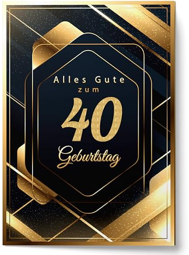 Cheerset Geburtstagskarte für Mann oder Frau - Großes A4-Format 21x30 cm mit viel Platz zum Schreiben - Inklusive Umschlag (40 Jahre)