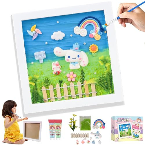 3D Painting Kit for Kids, Art Supplies with 12 Colors & Canvas, DIY Craft Gifts for Girls and Boys Ages 5-12, Creative Arts and Crafts Kit for Birthday Party