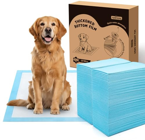 Nobleza Trainingspads für Hunde und Welpen, 60x90cm PIPI Matten für Hunde, 50 Stück Saugfähige Wickelunterlage Einweg und Inkontinenzunterlage Einweg mit 5-Lagiges Design