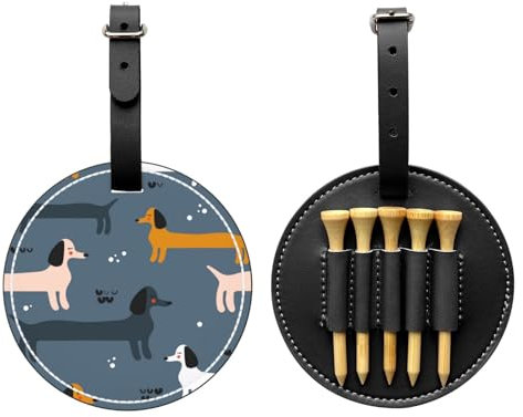 Golf-Tee-Halter, lange Dackel-Hunde, PU-Leder, Golfte-Tasche, Golf-Zubehörtasche für Männer und Frauen