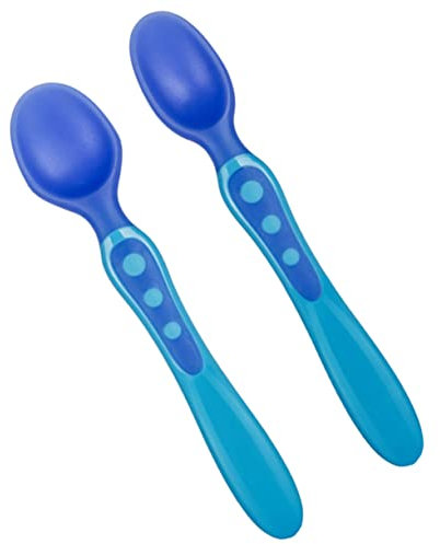 Hohopeti 4 Stück Thermolöffel Hitzeempfindlicher Babylöffel Farbwechsellöffel Biegbarer Löffel Säuglingslöffel Löffel Mit Temperaturfühler Löffel Mit Weicher Spitze Kleinkindlöffel Pp Blue