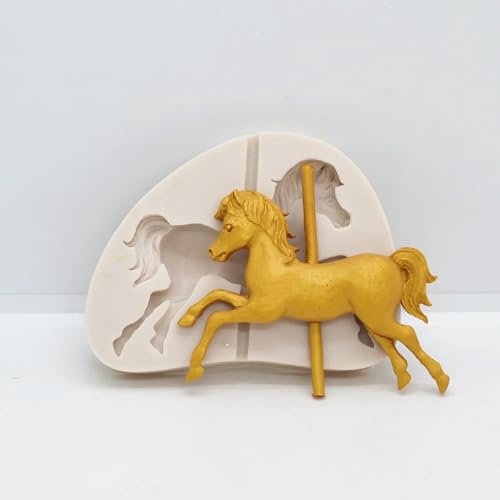 Epoxidharz-Formen, 9,5 x 7 x 1,2 cm, Harz-Silikonform, Pferd, Küchen-Backwerkzeug für Kuchen, Fondant, Dessert, Schokolade, Spitzendekoration