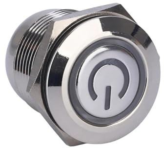1671 16mm ON-OFF led illuminated button 3v white ring power symbol led switch shortest latching push button switch IDGTTLDF(220V)