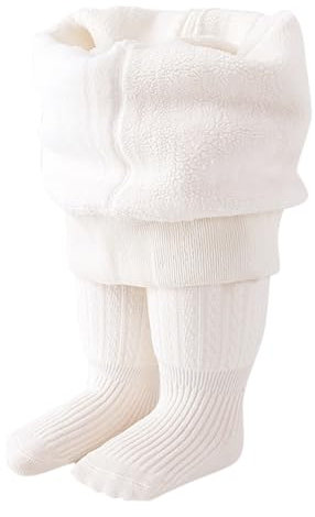 Hsternexy Baby Mädchen Frottee Strumpfhosen Weiche | Bio-Baumwolle Leggings Kinder Thermo Warme Strumpfhosen mit Anti-Rutsch-Sohle Neugeborene | Warm Tights für Mädchen 0