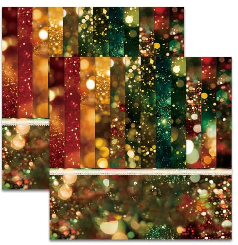 MerwDeeyt Scrapbook Papier Buntes Scrapbook Bastelpapier mit Muster | 48 Blatt, Einseitiges Weihnachten Motivpapier, 15.2x15.2 cm/6x6 in, Winter Dekorpapier, für Journal Scrapbooking