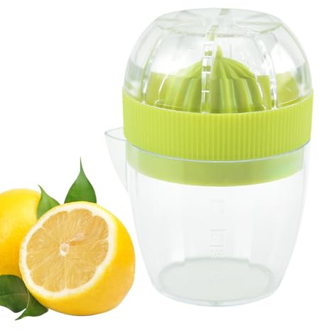 Manual Citrus Juicer Small Manual Juicer with Measuring Cup and Strainer, Portable Kitchen Utensils, Multifunctional Citrus Juicer Juicer for Home