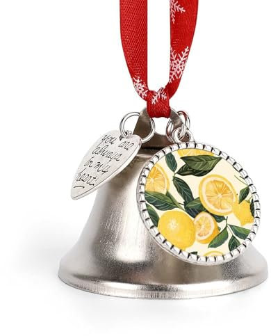 Adorno de campana de Navidad con diseño de limón para colgar en el árbol de Navidad