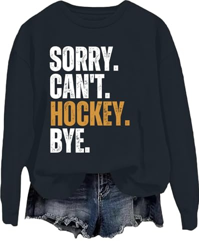 'Sorry Can't Hockey Bye'-tröja, hockeytröja, 'Sorry Can't Hockey Bye'-tröja, hockeyälskare presenttröjor, Svart, L