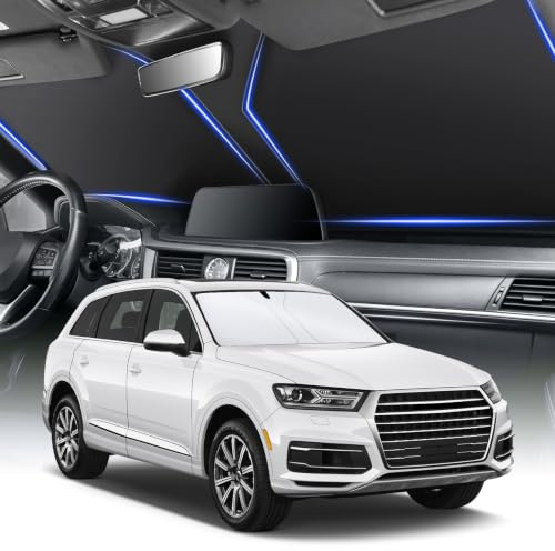 SINGARO Universal Auto Windschutzscheibe Sonnenschutz Faltbar Reflektierend Sonnenschutz für Auto Windschutzscheibe Auto Fenster Schatten Auto Sonnenschutz Windschutzscheibe mit überlappendem Design