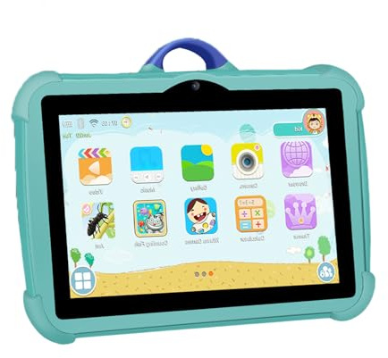 Djowyh Tablette 4 Go + 64 Go, Tablette résistante aux Chutes - Tablette 7 Pouces résistante aux Chutes pour - Tablette Polyvalente, Tablette Portable avec Double caméra