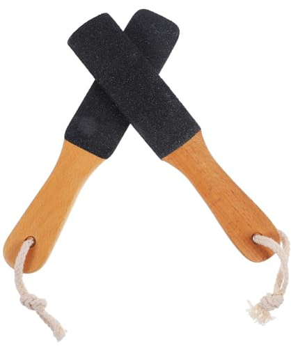 Exfoliante para Pedicura de Pie de Mano 2 Piezas Negro | Silicio Negro y Madera de Haya, Doble Cara, Uso Doméstico para Hombres y Mujeres