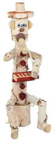 PEEWIT Holzfigur Garten, Gartenschmuck aus Holz 55cm Sänger