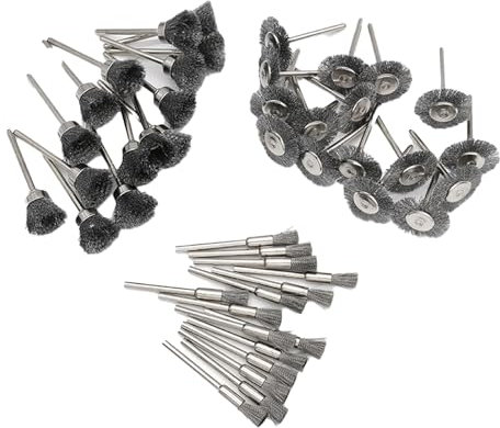 15PCS Wire Brush Set for Drill – Carbon Steel Wire Wheels, Cup & Detail Brushes with 1/4 Hex Shank – Rust Remover Tool Kit for Metal Surface Cleaning & Paint Stripping (45)
