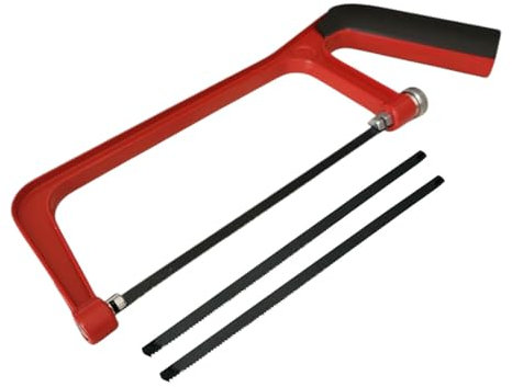 FAST WORLD SHOPPING Seghetto Manuale ad Arco con 2 Lame da 155mm, Segaccio Multiuso per Legno, Metallo, Plastica e Cartongesso con Impugnatura Ergonomica