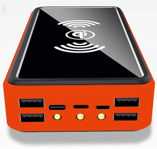 Batterie Externe Solaire 100 000 mAh, Chargeur Solaire sans Fil avec 5 Sorties et 4 entrées, Batterie Externe d'extérieur avec Lampes de Poche LED, Chargeur Portable pour Smartphones, Tablet