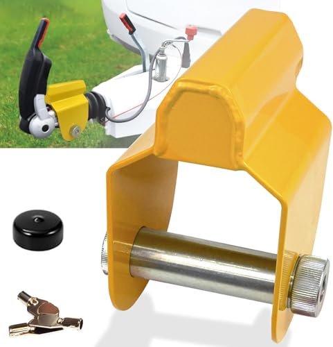 VXVMN Antivol Caravane, Antivol Remorque Attelée Renforcé pour ALKO AKS1300/2004/3004 & AK130/160, Haute Sécurité Cadenas Remorque avec 3 Clés pour Protection Caravane, Voiture Attelée et Non Attelée