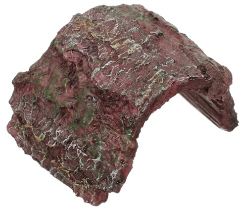 VICASKY Reptilien Höhle aus Resin Multifunktionales Versteck und Sonnenplatz für Wasserschildkröten Kleine Eidechsen Frösche und Schlangen Geeignet für Terrarien und Außengehege