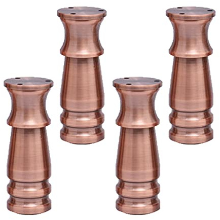 Möbelfüße Verstellbar Retro Kupfer,4 Stück Möbelfüsse Mobelbeine Verstellbar,Höhe 8-15cm Sockelfuß Tischfüße Sofasfüße Schrank Füße Couchtisch Beine Aluminium Mit Schrauben (15cm,Retro Kupfer)
