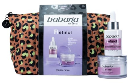 Babaria - Pack Regalo Mujer Retinol | Rutina Con Serum Facial 30 Ml | Crema Antimanchas Facial Mujer 50 Ml Con Retinol, Vitamina A Y Ácido Hialurónico | Con Efecto Antiarrugas Y Antimanchas