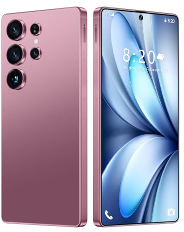 Smartphone S26 Ultra Con Penna Integrata - Cellulari Con Batteria Da 8000 MAh, 16 GB Di RAM 1 TB Di ROM, Schermo Grande HD Da 7,3, Doppia SIM 5G/4G Gratuita Sbloccata, WiFi/GPS,Rose Glod-7.3 Inch