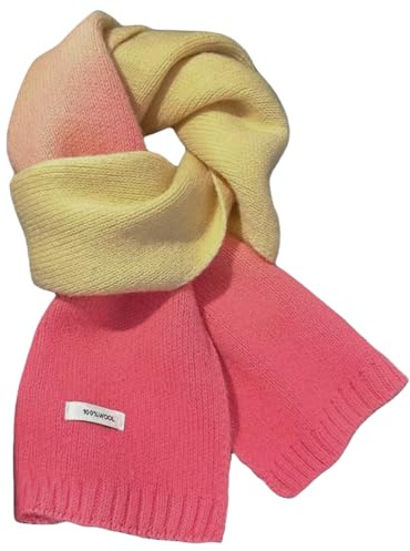 Generisch Damen Winterschal Wollschal Farbverlauf Strickschal - 100% Wolle - Weiche Warm Kaschmir Schal Herbst Winter Halswärmer Gestrickter Halsschal, 160 x 20 cm