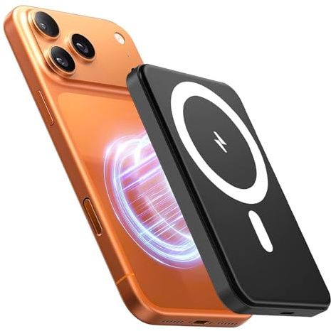 Inalámbrico Power Bank, Magnético Batería Externa 10000mAh para iPhone, Cargador Inalámbrico 20W Cargador Carga Rápida, Bateria Portatil Powerbank para iPhone 17 16 15 14 13 Pro MAX Samsung Android