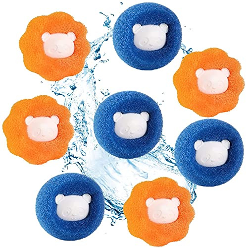 Attrape Anti Poil Machine à Laver, 8 Pièces Réutilisable Cheveux Animaux Nettoyage Outil pour Machine à Laver, pour Nettoyer Poils d'animaux Domestiques, Cheveux, Débris Coton