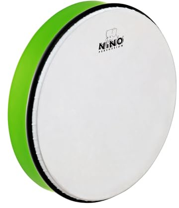 Nino Percussion Hand Drum Instrument - Sehr Große Handtrommel für Kinder ab 5 Jahren - Durchmesser 12 Zoll (ca. 30,5 cm) - Kunststoff, Grün (NINO6GG) | Musikinstrument für Kinder ab 5 Jahren, Durchmesser 12 Zoll, Kunststoff