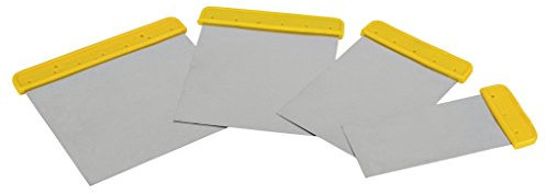 Cofan Juego de 4 Espátulas | Fabricadas en Acero Inoxidable | Medidas de 6, 8, 10 y 12 cm | Para Pintor o Chapista