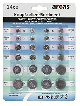Batterie Arcas Knopfzellen-Set AG1 bis CR2032 (24 St.)