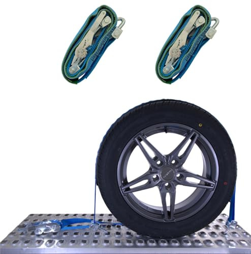 SHZ Spanngurt Autotransport 35mm Radsicherungsgurt 3t Zurrgurt LC 1.500/3.000 daN Auto Transport Spanngurt Reifengurt (2 x 72)