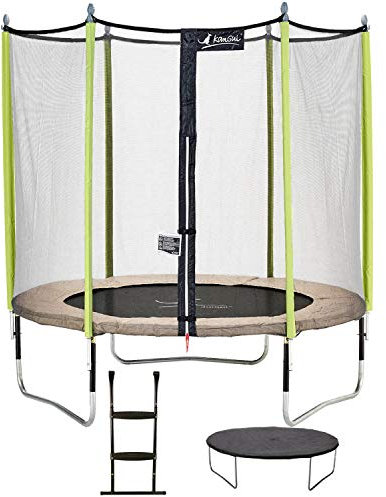 Kangui – Trampolín de jardín 244 cm + Red de seguridad + escalera + cubierta de protección Jumpi ZEN 250