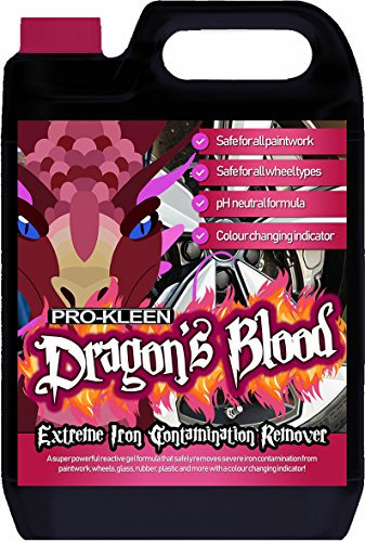 Pro-Kleen Dragon's Blood Extreme Fallout Remover 5L – Ultimate Iron Contamination Cleaner for All Wheel Types! Super Concentrated, pH Neutral Formula – Perfect for Alloy Rims, Paintwork, and Glass