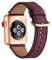 WFEAGL Kompatibel für Apple Watch Armband 40mm 41mm 38mm,Lederband Ersatzband für Herren Damen Kompatibel für iWatch Series 10/9/8/7/6/5/4/3/2/1,SE(38mm 40mm 41mm, Wein+Roségold Adapter)