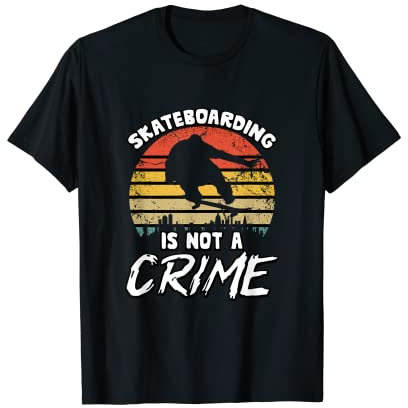 No Crime Skateboard Waveboard Longboard Skater T-Shirt