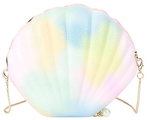 MEGAUK Damen Clutch Glitzer Muschel Abendtasche Glänzend Handtasche Strass Tasche mit Kette für Hochzeit Wedding Party