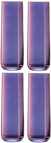 LSA International Aurora Highball AR02 - Juego de 4 unidades, 420 ml, cristal cristalino y apto para lavavajillas