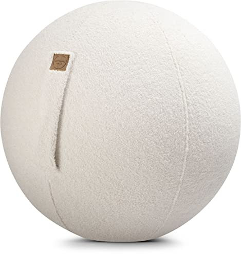 Sitting Ball Sitzball/Gymnastikball Woolly mit Plüsch-Bezug in Natur