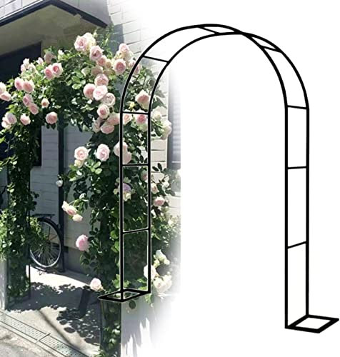 ALKOY Arc Rose en Métal Blanc/Noir Jardin Arcs d'escalade Plantes Jardin Arc Arc Épaissis de Tuyau de Tuyau 19 Mm/Noir/W1.2 * H2.2M