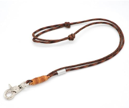 KENSONS for dogs PFEIFENBAND | Braun-mit-Braun | verstellbar | Umhängeband mit kleinem Karabiner für Hundepfeife oder Schlüssel | Schlüsselband | Keychain | handgefertigt