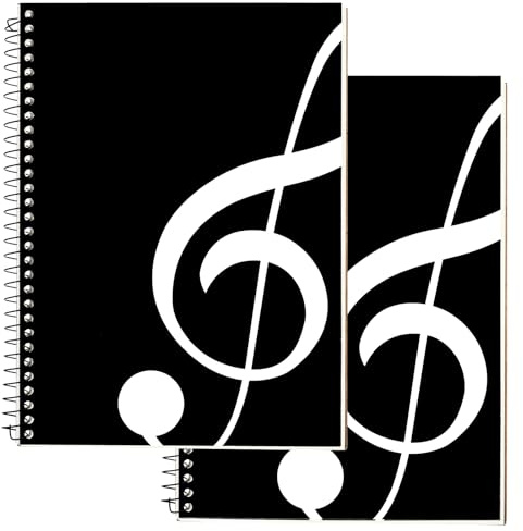 Music Notebook 2 Pack, 100 Sheets/200 Pages Blank Sheet Music Notebook, Staff Manuscript Paper Notebook, Music Writing Composition Notebook, Songwriting Notebook Music Accessories Gift, 26x20cm/10x8