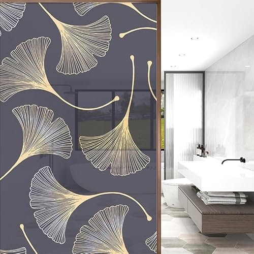 WANMUER Sichtschutzfolie 3D Fensterfolie Glasdekorfolie PVC für Badezimmer Kinderzimmer Küche,Schlafzimmer Wohnzimmer Esszimmer Büro Hotels Klassenzimmer 44.5x300 cm Blätter